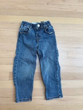 Zara Blue Elastic Waist Denim Pants